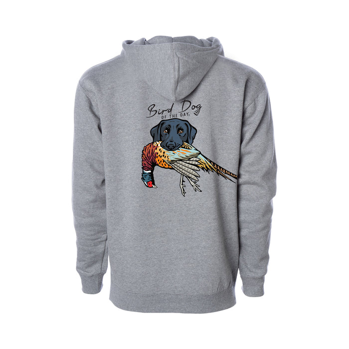 Black Lab with a Pheasant / Heather Grey / XS