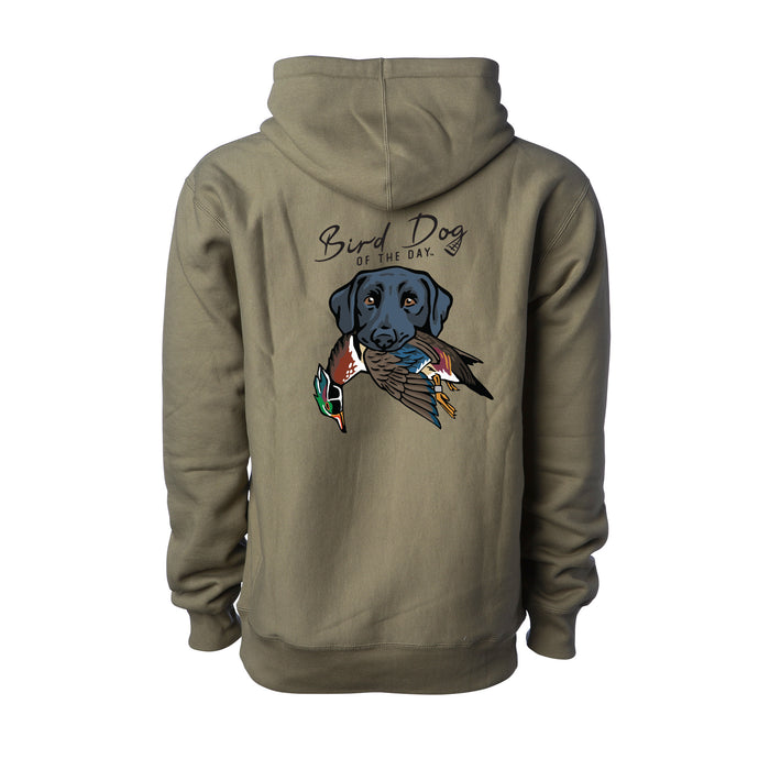 Black Lab with a Wood Duck / Olive (Premium Heavyweight) / XS