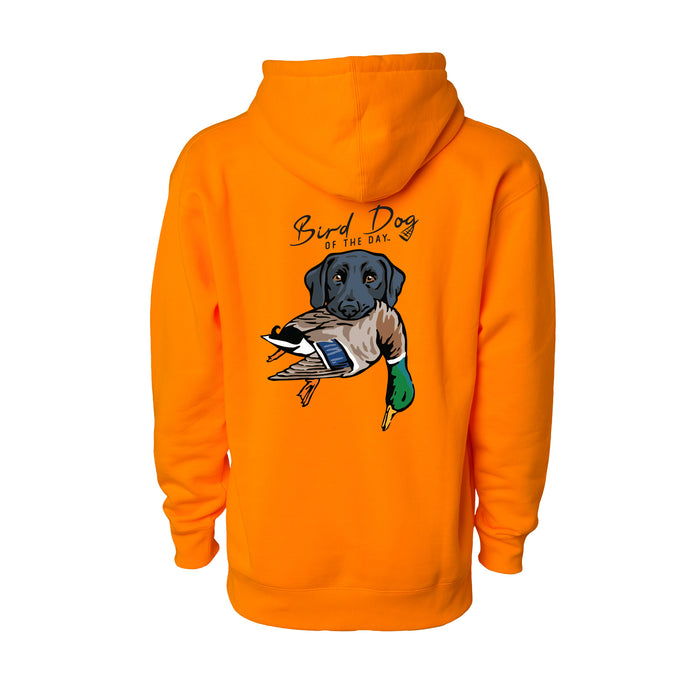 Black Lab with a Mallard / Blaze Orange / XS