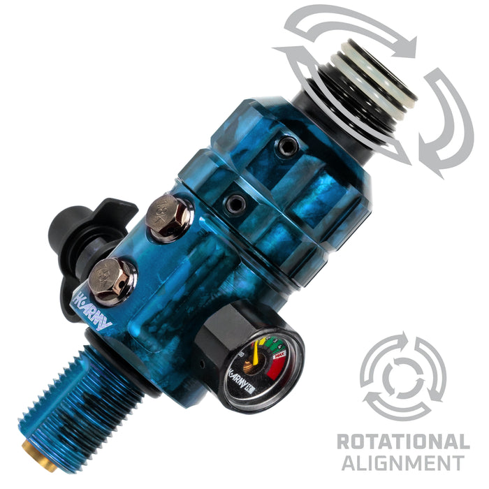Turbine Pro Regulator - Long Body - Adjustable & Rotational - Marble Blue