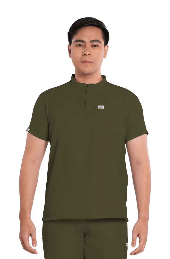 Twill Custom Fit Mandarin Men Scrub Top