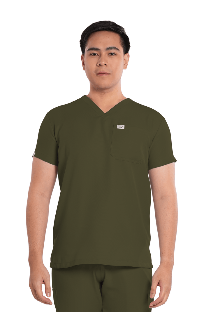 Twill Custom Fit V-Neck Men Scrub Top