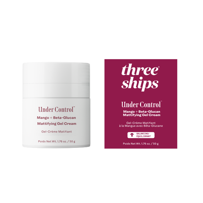 Three Ships-Under Control™ Mango + Beta-Glucan Mattifying Gel Cream-Skincare-990478500334-UnderControl_Mango_Beta-GlucanMattifyingGelCream_1_Front_withbox-The Detox Market |
