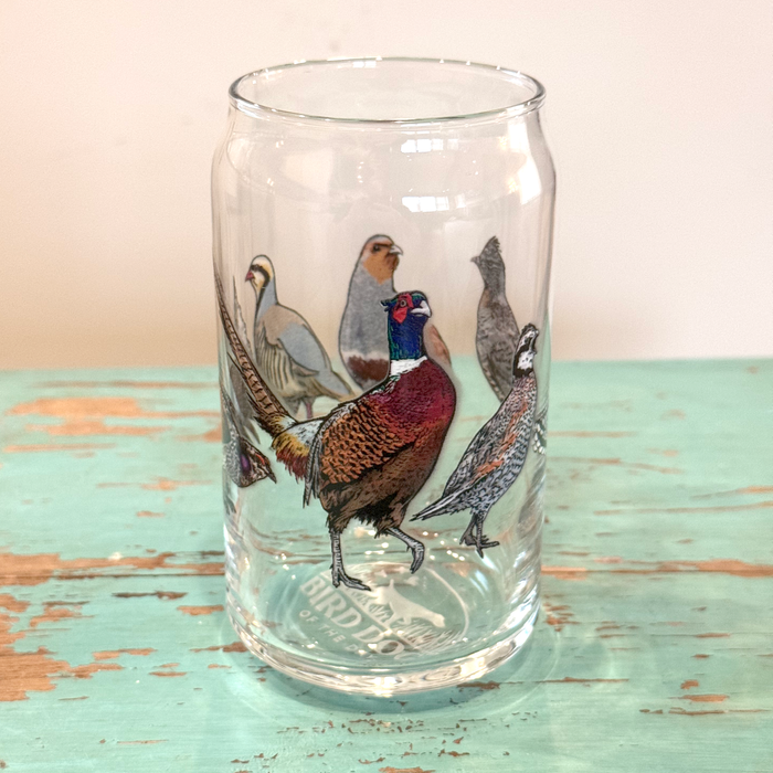 Upland Gamebirds Beer Can Glass