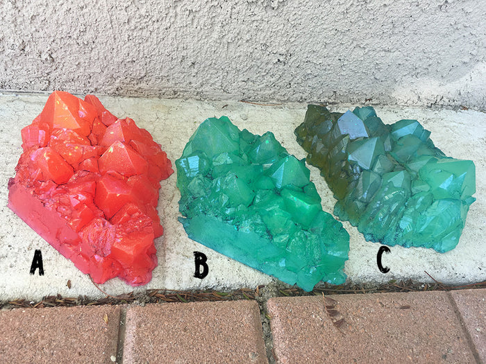 URETHANE GLOW IN THE DARK CRYSTAL- LARGE ( GREEN AND ORANGE)