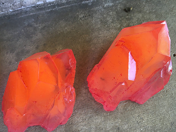 URETHANE GLOW IN THE DARK WALL CRYSTAL- SMALL- ORANGE