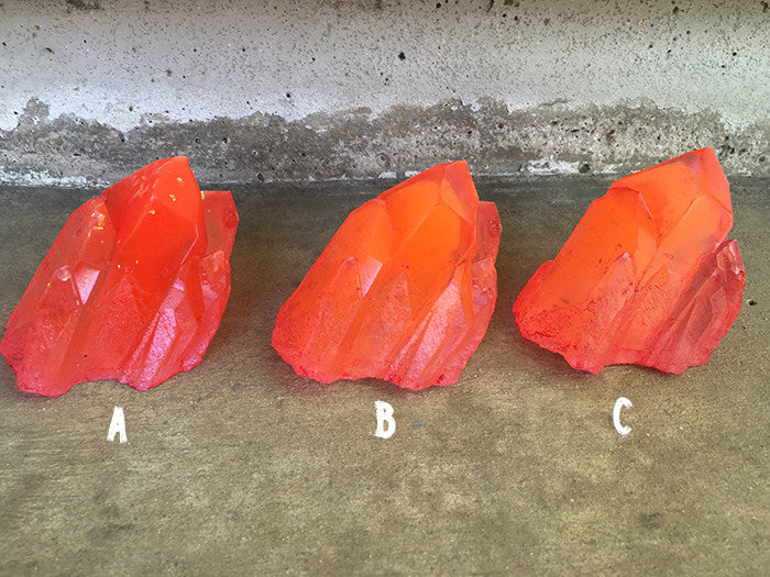 URETHANE GLOW IN THE DARK WALL CRYSTAL- SMALL- ORANGE