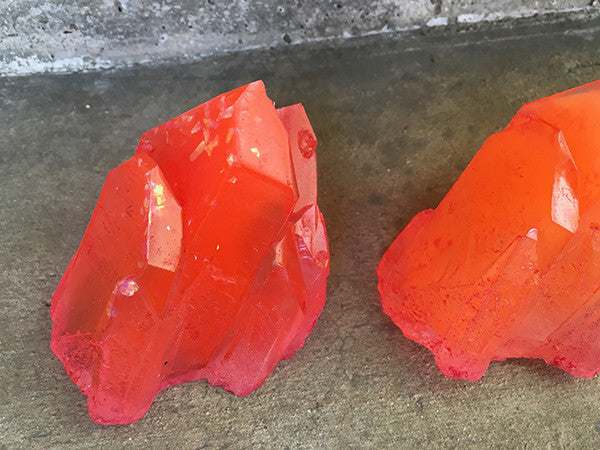 URETHANE GLOW IN THE DARK WALL CRYSTAL- SMALL- ORANGE