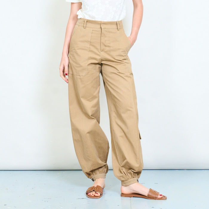 Utility pocket jogger trousers with tapered leg and elastic cuff hem wholesale