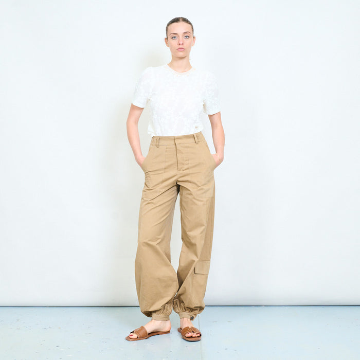 Utility pocket jogger trousers with tapered leg and elastic cuff hem wholesale