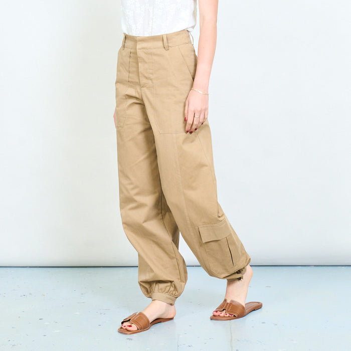 Utility pocket jogger trousers with tapered leg and elastic cuff hem wholesale