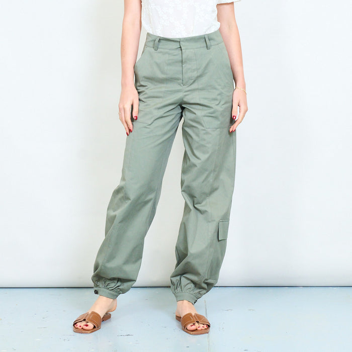 Utility pocket jogger trousers with tapered leg and elastic cuff hem wholesale