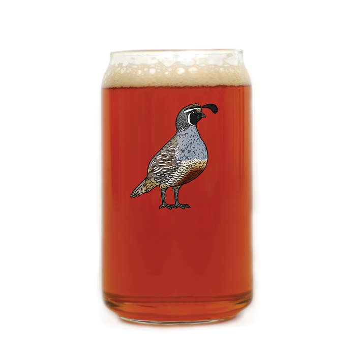 Valley Quail Beer Can Glass