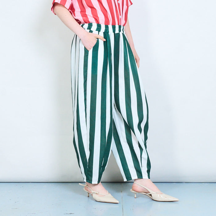 Vertical stripe relaxed fit trousers wholesale
