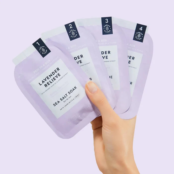 Voesh - Pedi in a Box (4 Step) Lavender Relieve fodbad