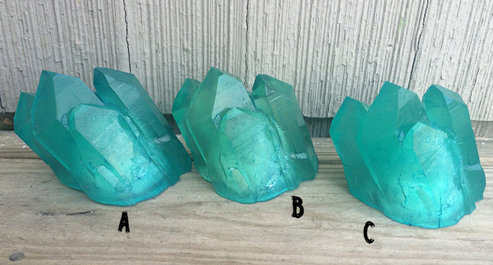 WALL MOUNTED SCONCE CRYSTAL CHUNK LED LIGHT- TEAL