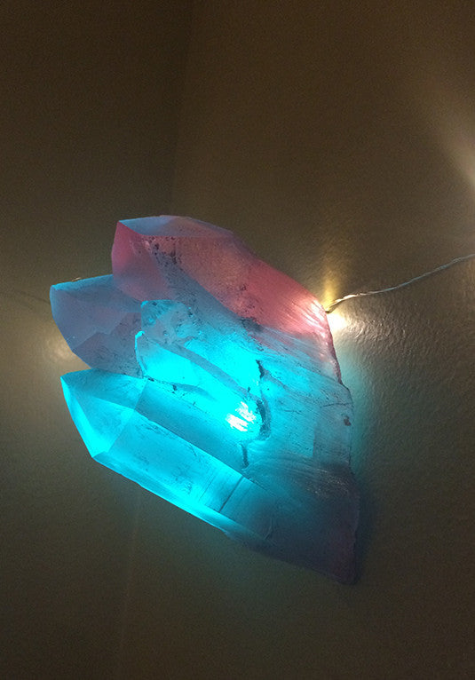 WALL MOUNTED SCONCE CRYSTAL CHUNK LED LIGHT- TEAL