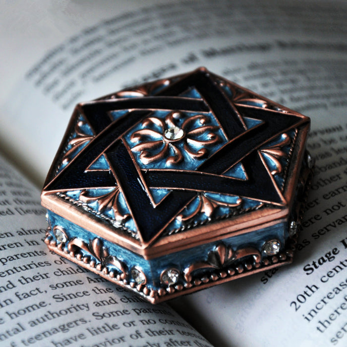 Wasjoye Hexagram Retro European Princess Handmade Jewelry Box T3225