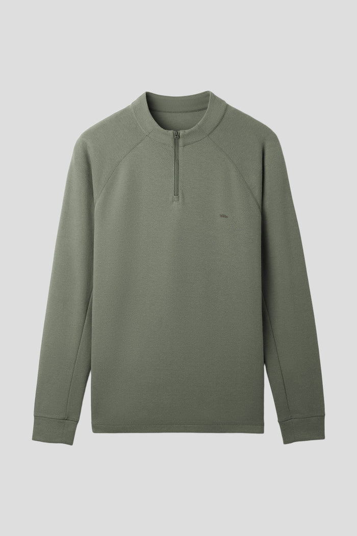beneunder wickcore mens stand collar wicking base layer #color_sage green