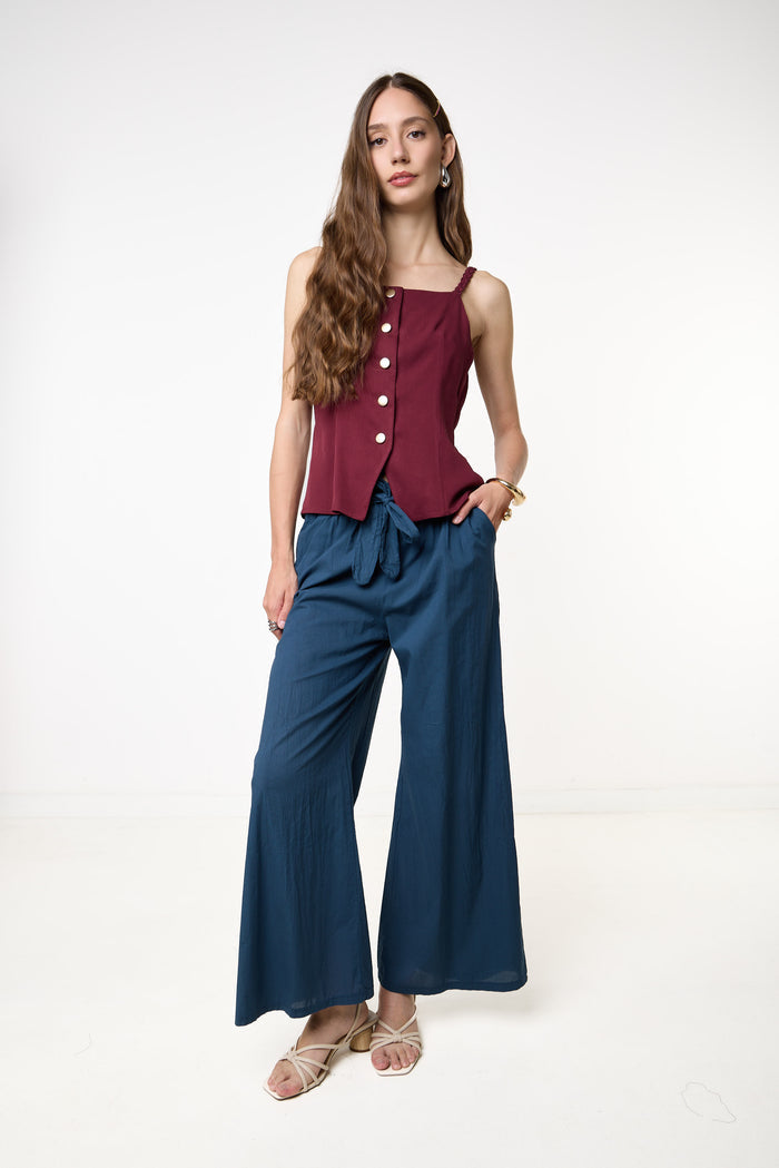 Wide leg drawstring trousers wholesale