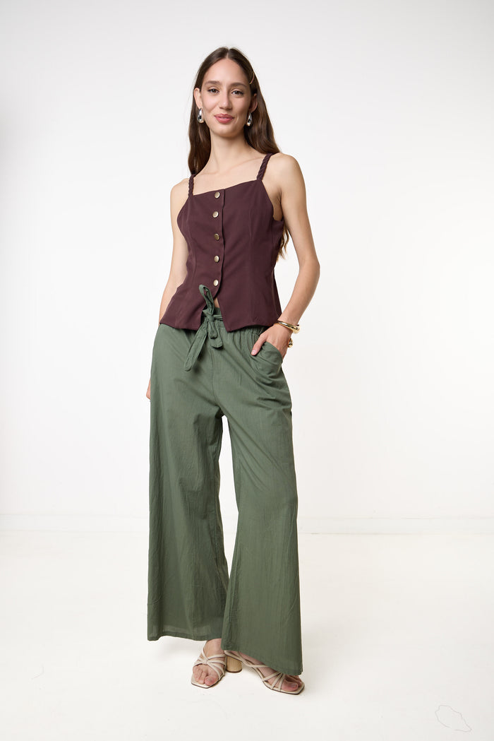 Wide leg drawstring trousers wholesale