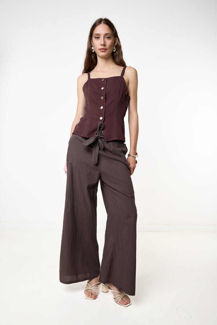 Wide leg drawstring trousers wholesale