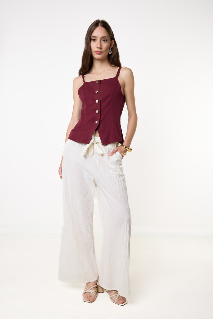 Wide leg drawstring trousers wholesale