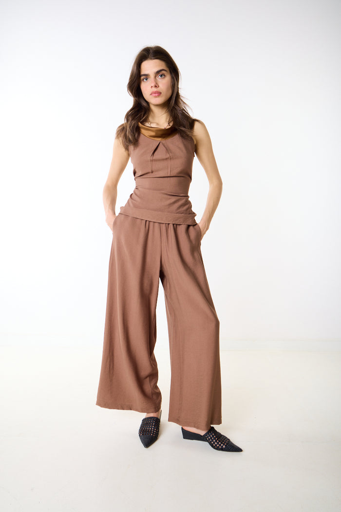 Wide leg flowy relaxed fit trouser wholesale