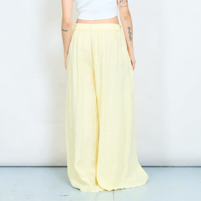 Wide-leg linen flowy trousers wholesale