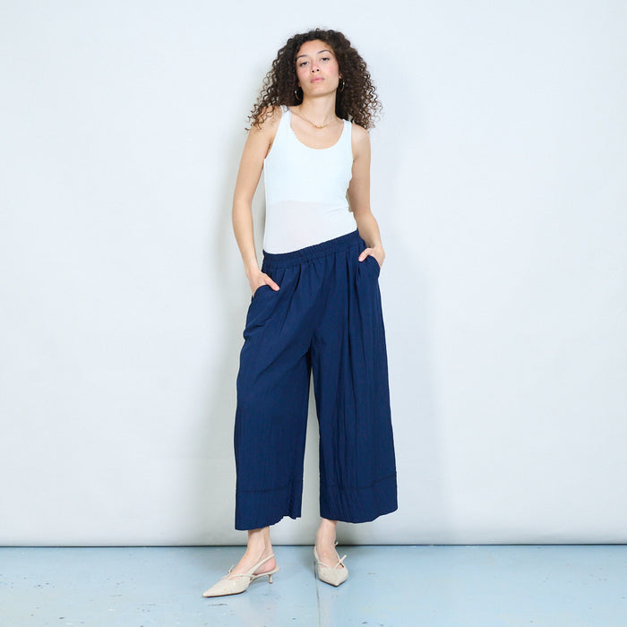 Wide leg pants with elastic waistband wholesale