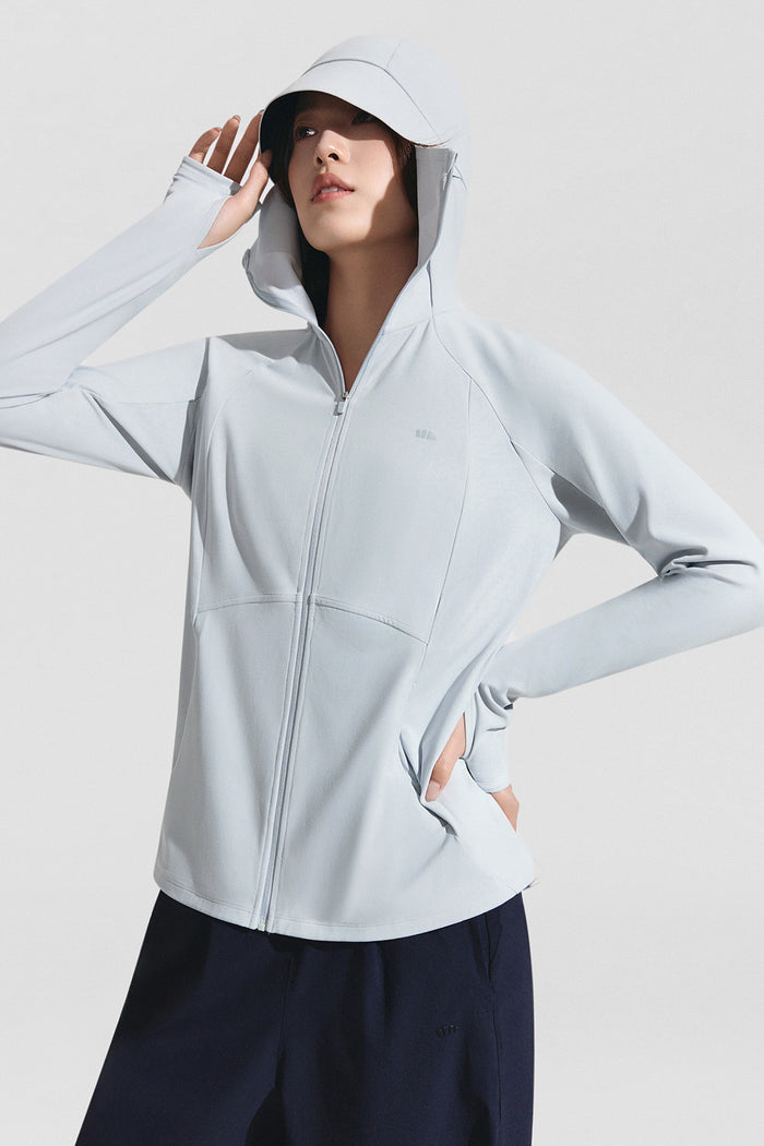 beneunder windglow womens windproof uvshield sport jacket upf50 #color_gray