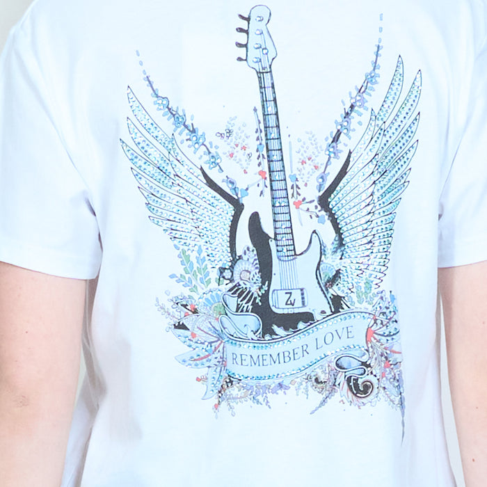 Winged guitar print t-shirt wholesale