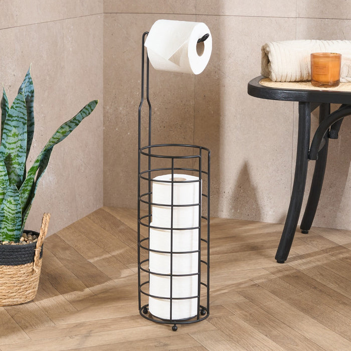 Wire Toilet Roll Stand - Black 🇬🇧