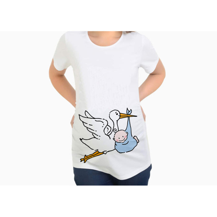 Women T-Shirts Slim Maternity Funny Letter Tops O-Neck Pregnancy Women 🇨🇳