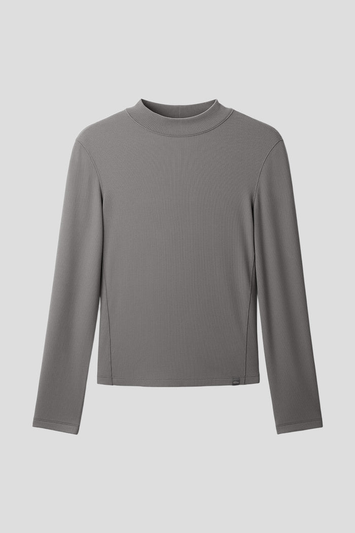 beneunder cozyflex womens half turtleneck thermal base layer top #color_gray