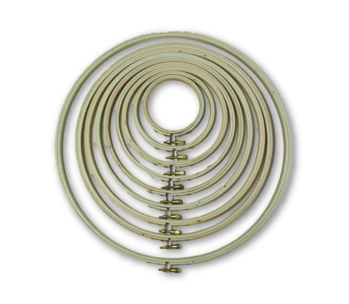 Wooden Embroidery Hoops Set Assorted Sizes 10 Hoops - artcovecrafts.com