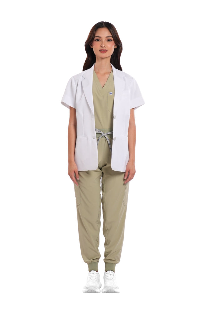 Wool Custom Fit Short Sleeve Women Scrub Blazer
