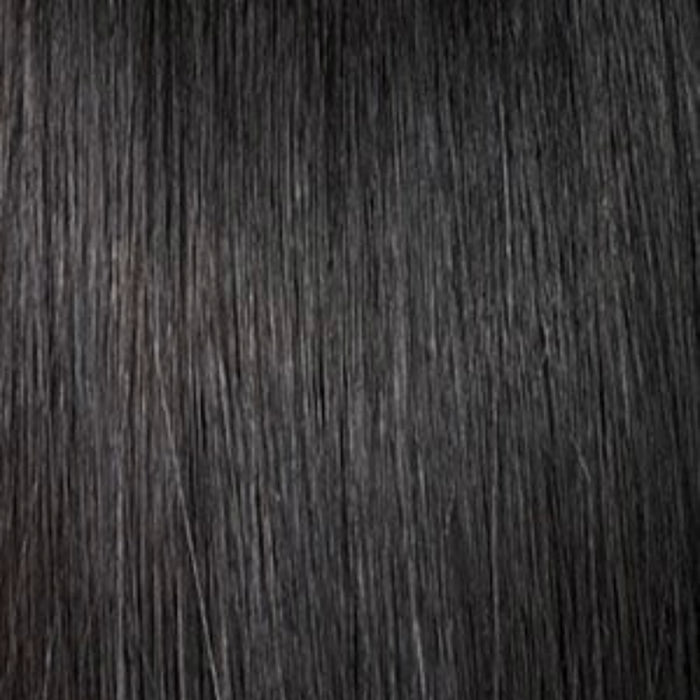 SENSATIONNEL Butta Lace Unit 10 wig straight jet black synthetic hair texture close up