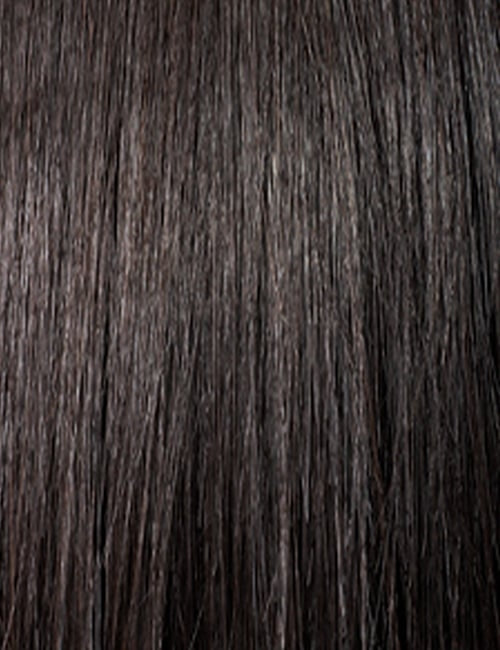 OUTRE 13x6 lace front wig straight silky dark brown hair texture close up