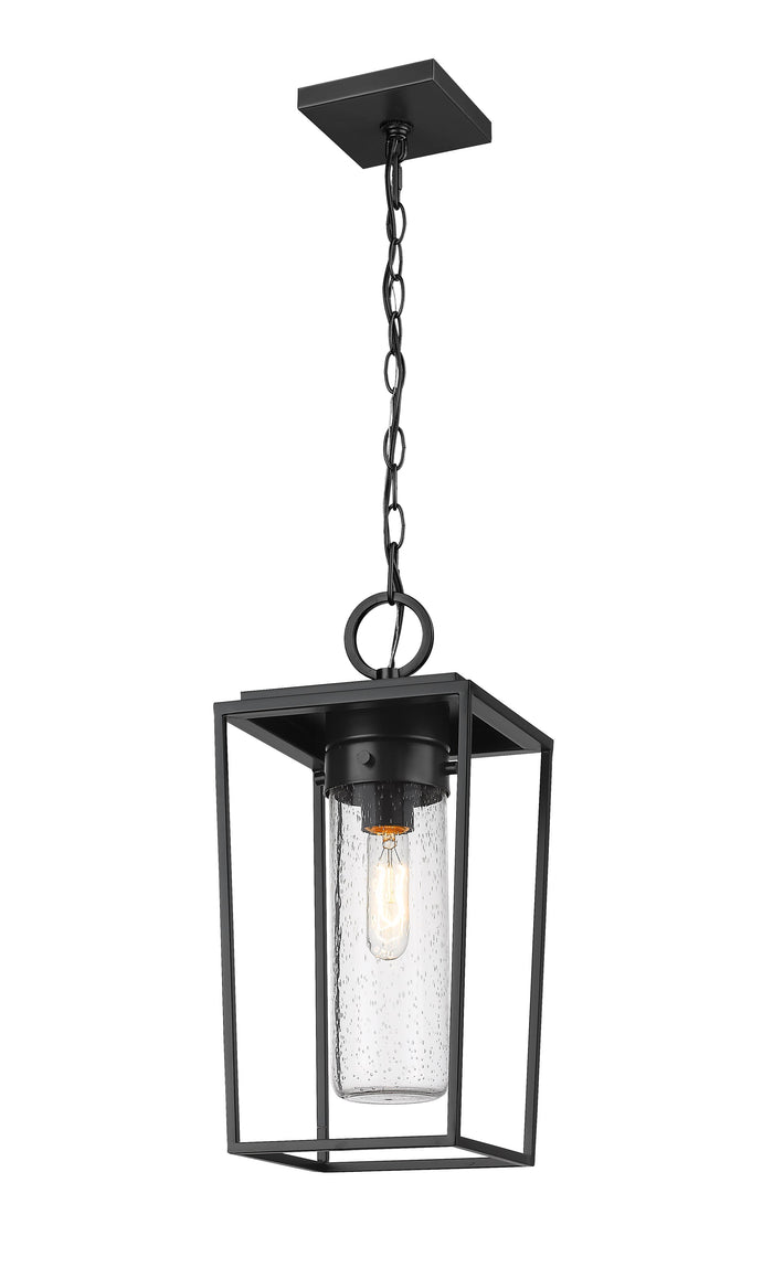 Outdoor Chain Mount Ceiling Fixture Z-Lite 594CHM-BK Black Sheridan 1 Light Outdoor Chain Mount Ceiling Fixture Z-Lite