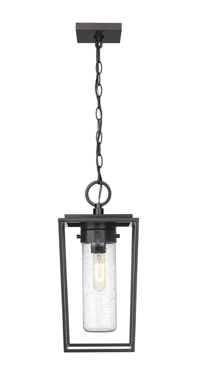 Outdoor Chain Mount Ceiling Fixture Z-Lite 594CHM-BK Black Sheridan 1 Light Outdoor Chain Mount Ceiling Fixture Z-Lite